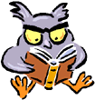 owl reading a book