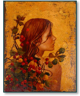 James C. Christensen - Portrait With Red Berries