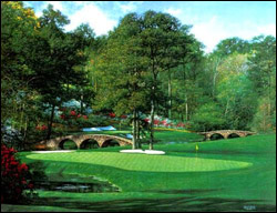 Larry Dyke art print: The 11th at Augusta