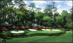 Larry Dyke art print: The 13th at Augusta