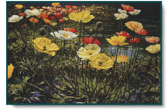 Peter Ellenshaw - Poppies by the Lake