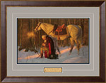 Framed Medium Edition - Mahogany Frame with Cobblestone Blue Mat