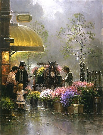 G Harvey Holiday Flower Shop Paper And Canvas Art Prints By G Harvey