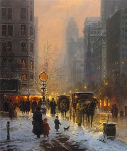 Evening Along the Avenue by G. Harvey