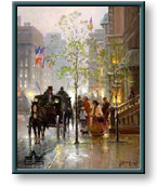 G. Harvey art print: Along Park Avenue