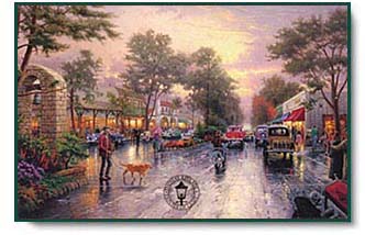 Thomas Kinkade - Carmel, Sunset on Ocean Avenue