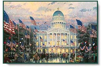 Thomas Kinkade - Flags over the Capitol