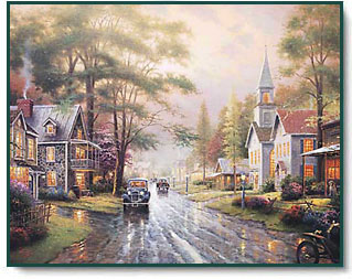  kinkade limited edition art prints hometown evening hometown evening