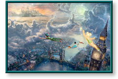 Tinker Bell and Peter Pan Fly to Neverland by Thomas Kinkade