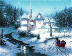 Moonlit Sleigh Ride by Thomas Kinkade