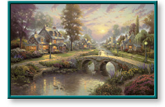 Sunset on Lamplight Lane by Thomas Kinkade