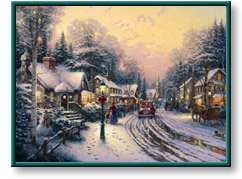 Thomas Kinkade art print: Village Christmas