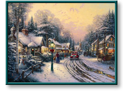 Thomas Kinkade art print: Village Christmas