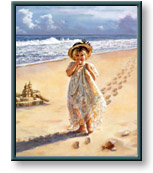 Sandra Kuck art print: Footprints in the Sand