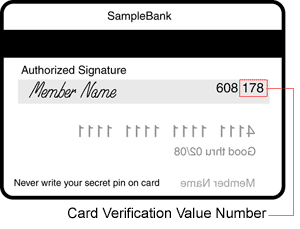 Card Verification Value Number